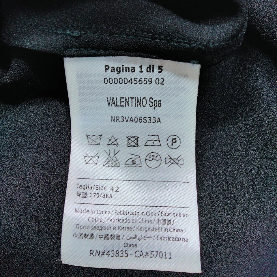 Valentino Italy. Vintage Embroidery Nylon/PolyTech Fabric Dress