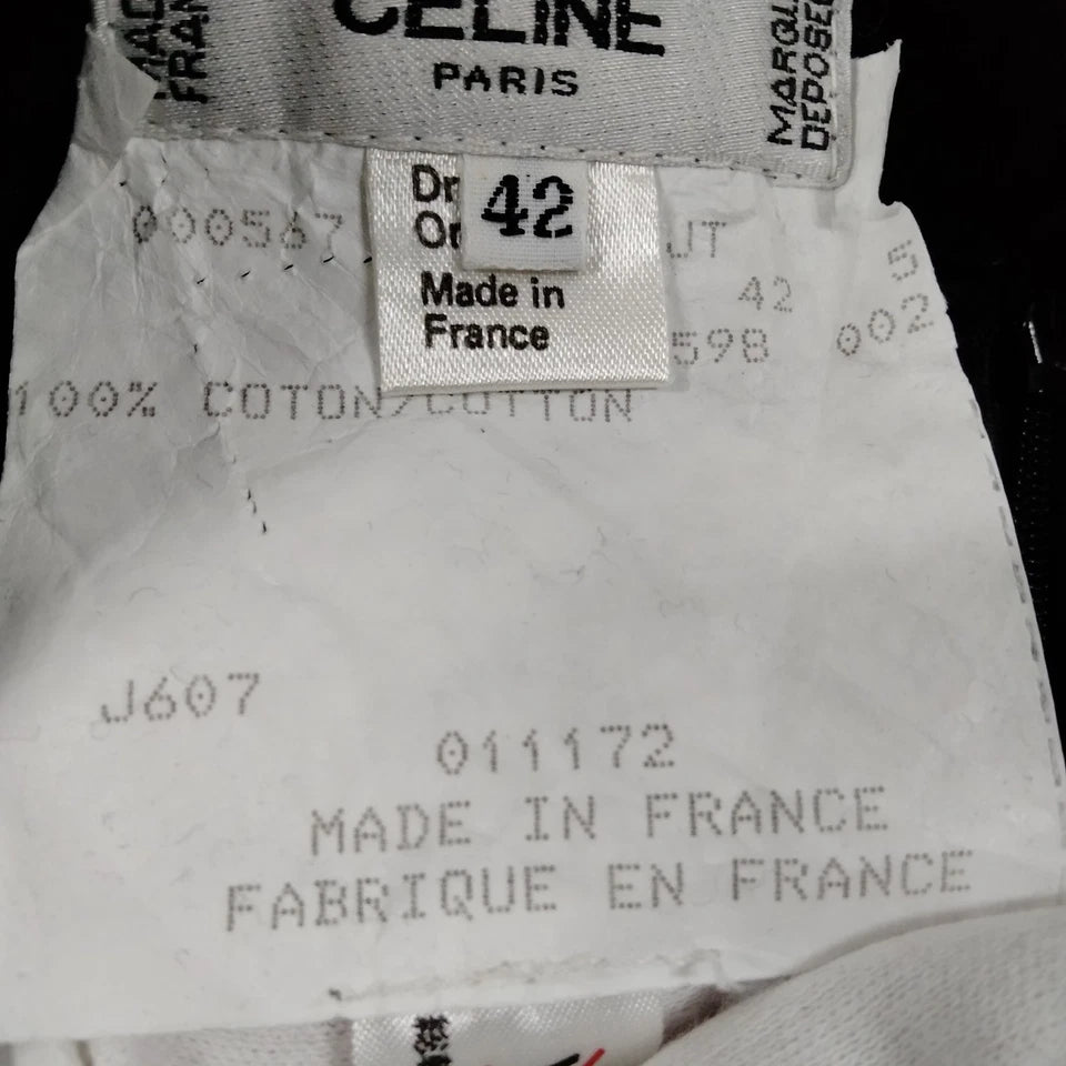 CELINE PARIS. Vintage Black Cotton Skirt
