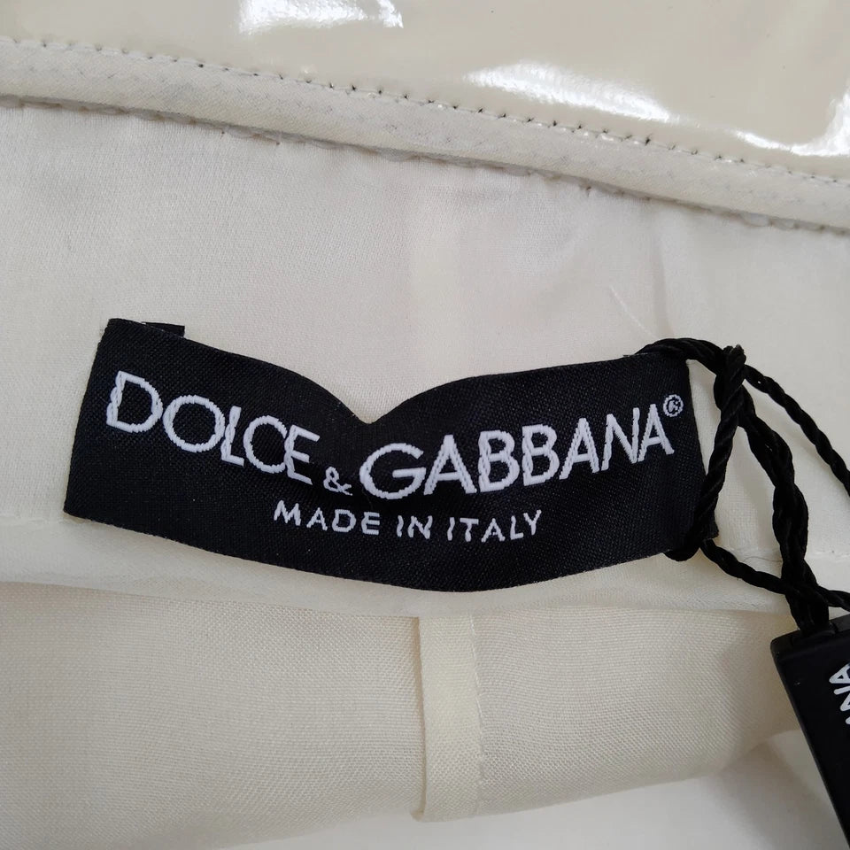 DOLCE&GABBANA ITALY. Vintage Rayon Cotton Cream Lace with Big Silver Buttons Top/Coat