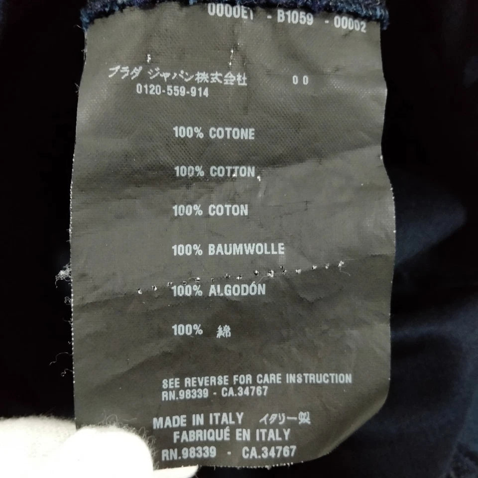 Prada Italy Midnite Navy Blue Cotton Dress