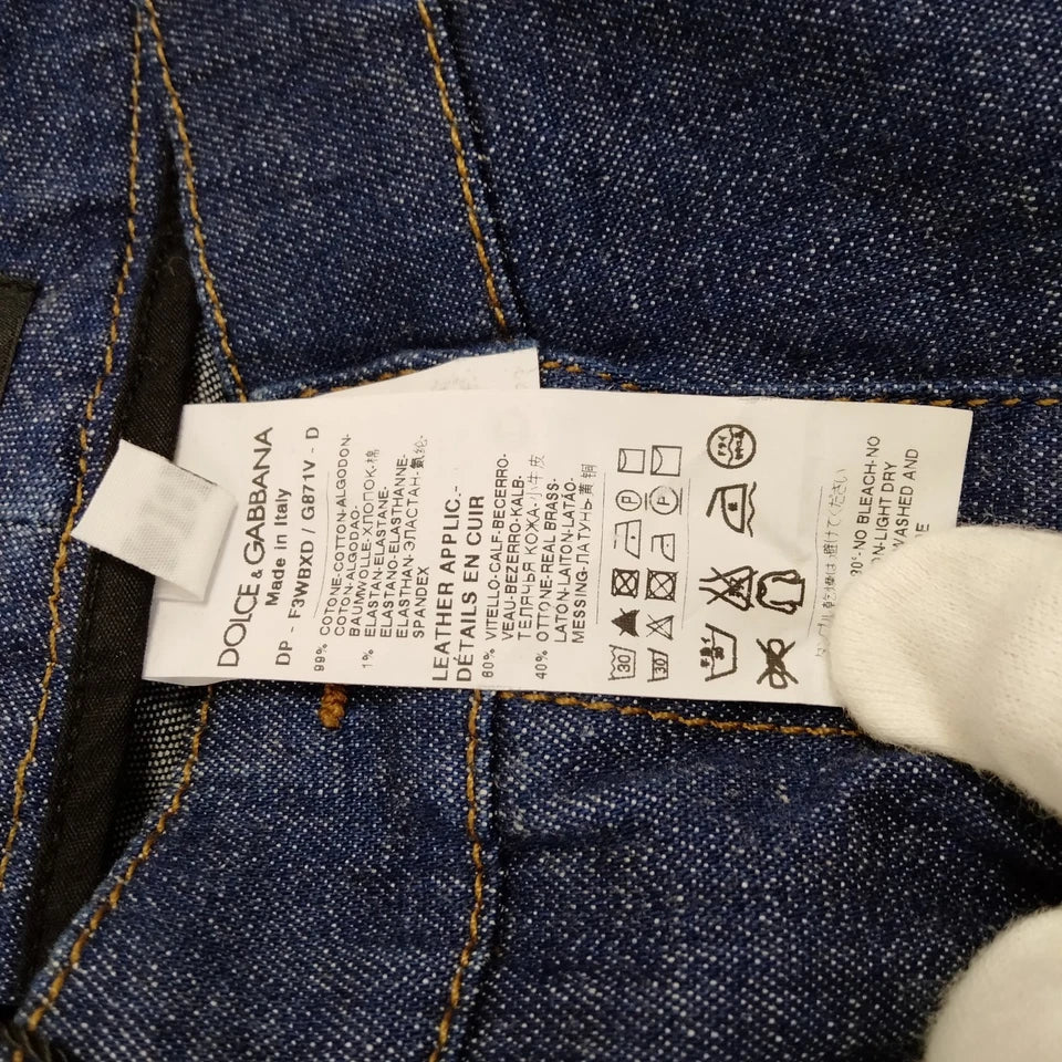 DOLCE&GABBANA ITALY. Cotton Polyurethane Wide Leg Flare Jeans