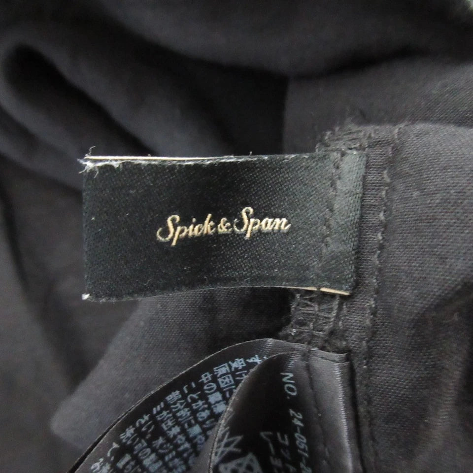 Spick and Span Japan. 24SS Collection Black Cotton Voile Tucked Frill Blouse