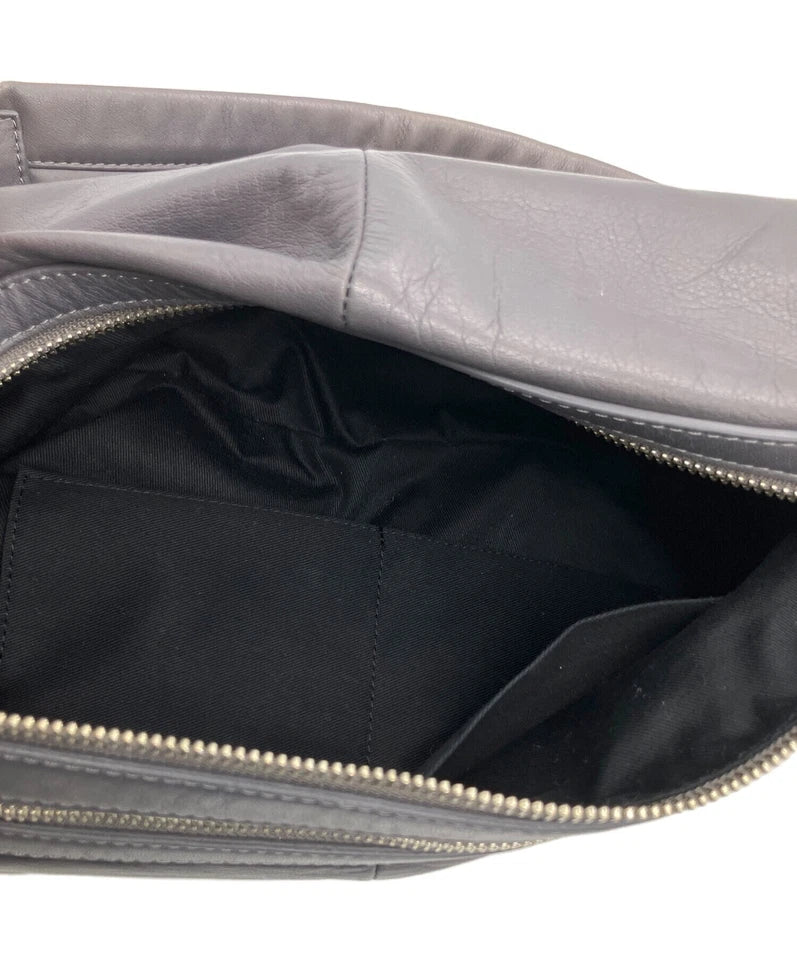 KAWA-KAWA JAPAN. Gray Leather Shoulder Bag / Crossbody Bag