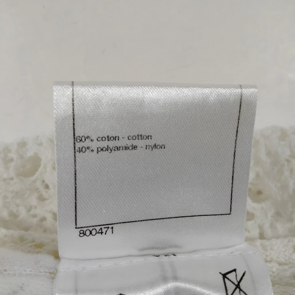 Chanel PARIS. White Cotton/Nylon Blend Top