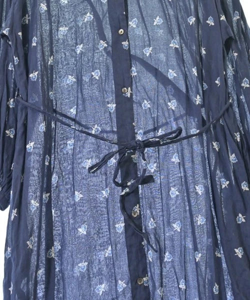 SLOBE IENA JAPAN. Navy (Flower Pattern) Semi Sheer Dress