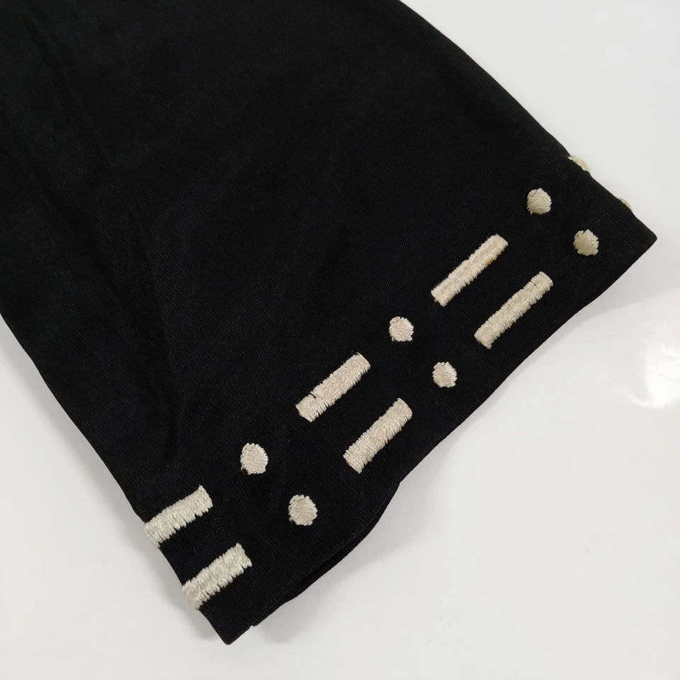Fendi Italy. Black Rayon Long Sleeve Top