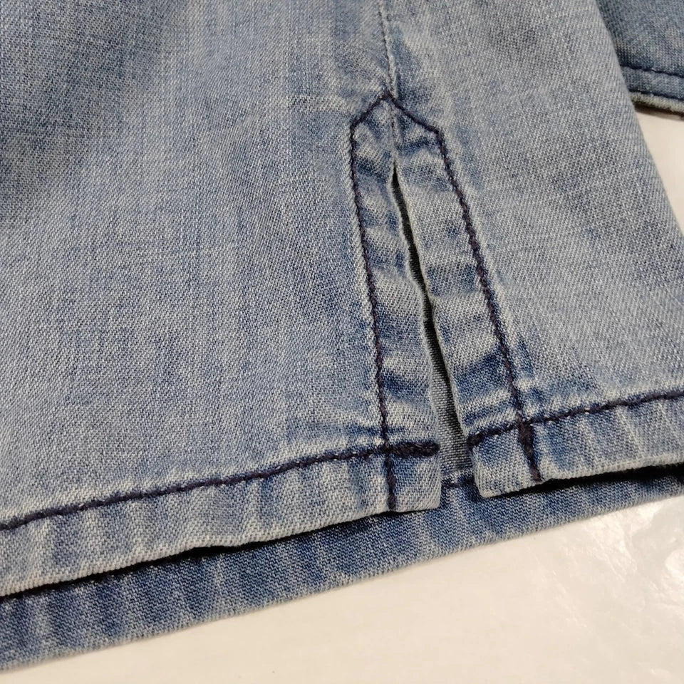 Burberry Brit UK. Cotton Belted Denim Sleeveless Dress