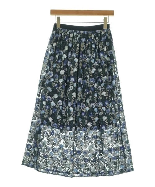 LOKITHO JAPAN. Blue x Green (Flower Pattern) Long/Maxi Length Skirts