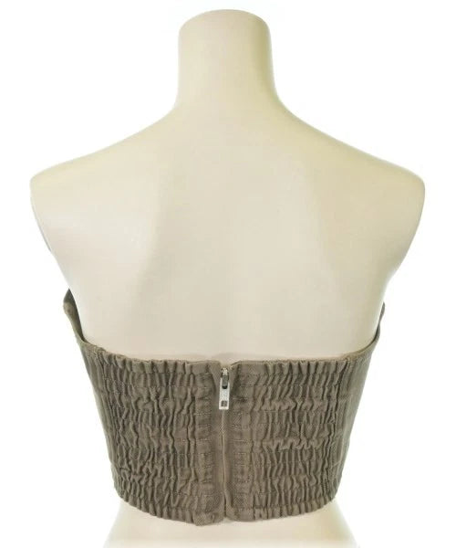 BEAUTY&YOUTH UNITED ARROWS JAPAN. Brown Cotton Blend Corset Style Sleeveless Top
