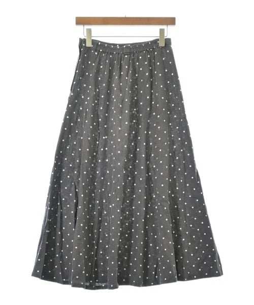 LOWRYS FARM JAPAN. Linen/Viscose Gray x White (Dot Pattern)Long/Maxi Length Skirt
