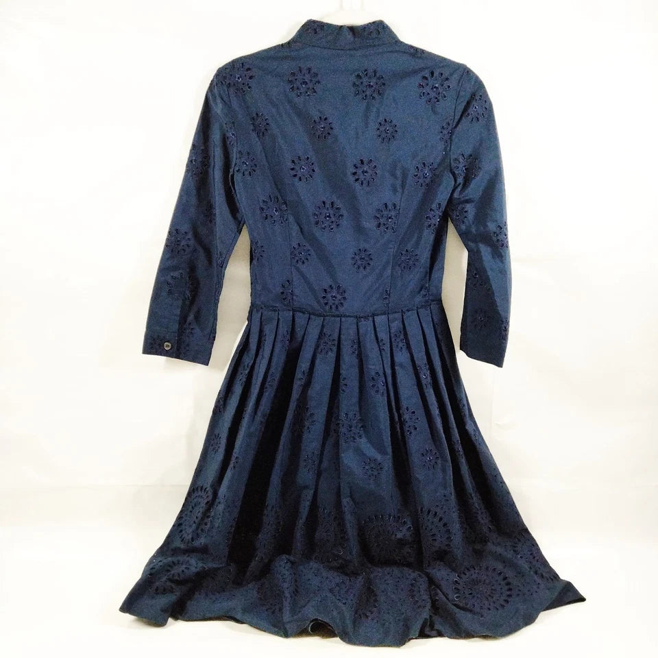Prada Italy Midnite Navy Blue Cotton Dress