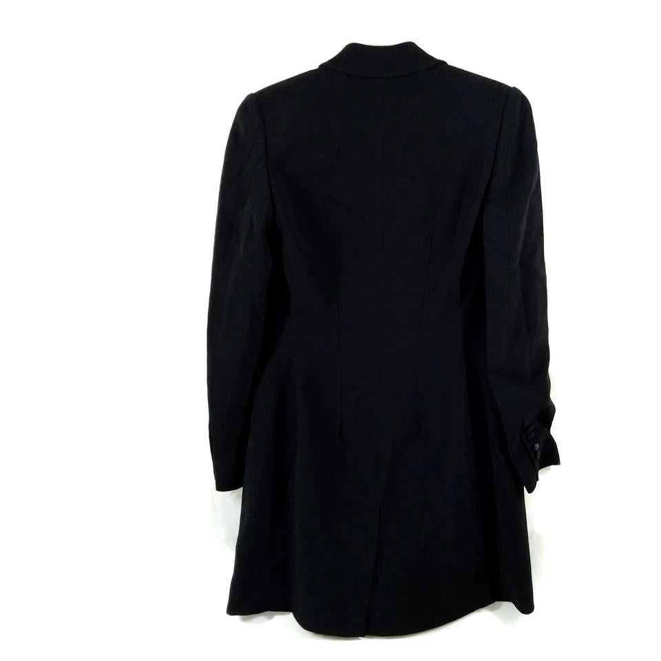 DOLCE&GABBANA ITALY. Black Rayon Acetate Silk Coat
