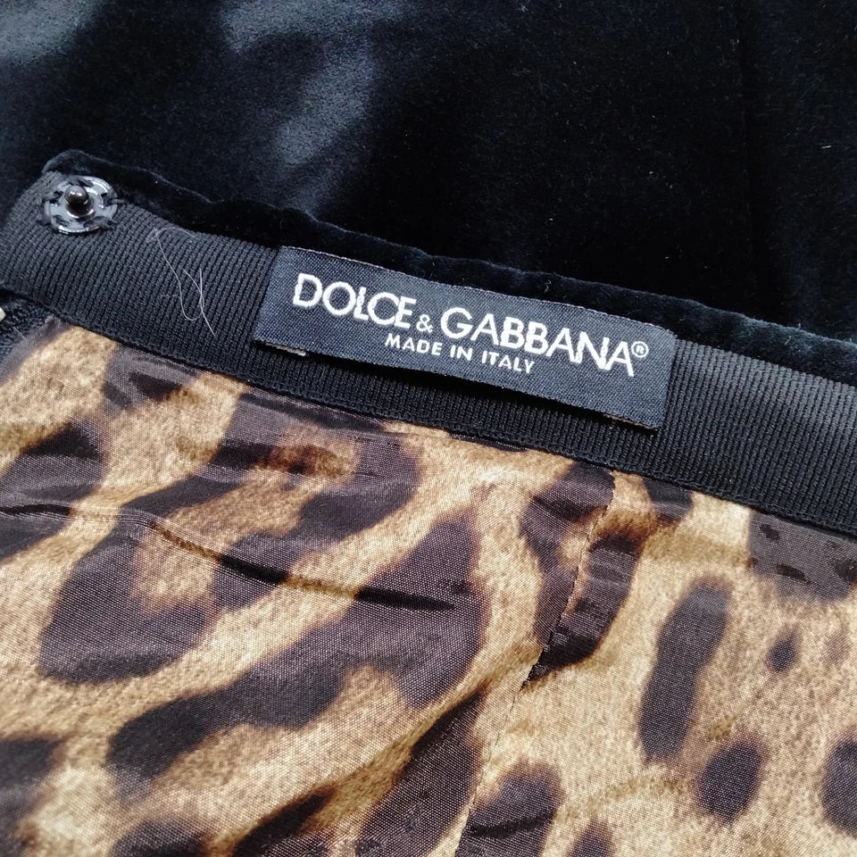 DOLCE&GABBANA ITALY. Vintage Black Cotton, Cupro Spandex Blend Skirt