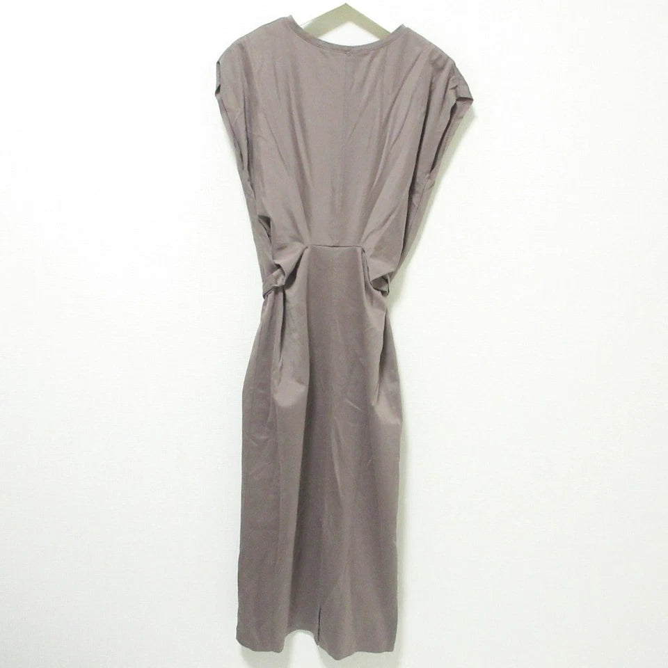 ANAYI JAPAN. 21AW COLLECTION Sleeveless Crew Neck Belted Long Dress