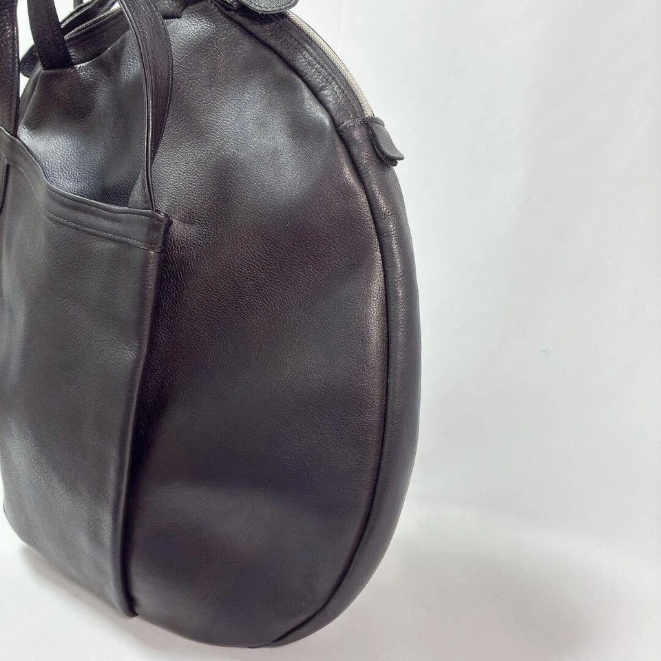 MICHIAMO JAPAN. Black Kip Leather Shoulder Bag / Tote Bag