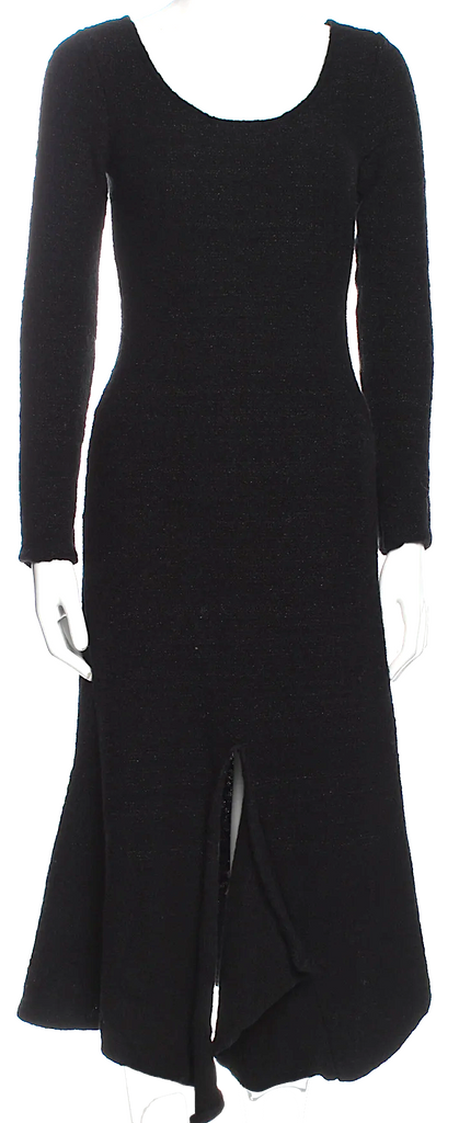 Lemaire Paris. Black/Metallic Scoop Neck Long Dress