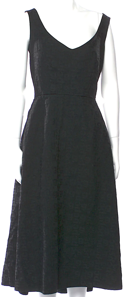 Comme des Garcons Japan. Black V-Neck Flare Dress