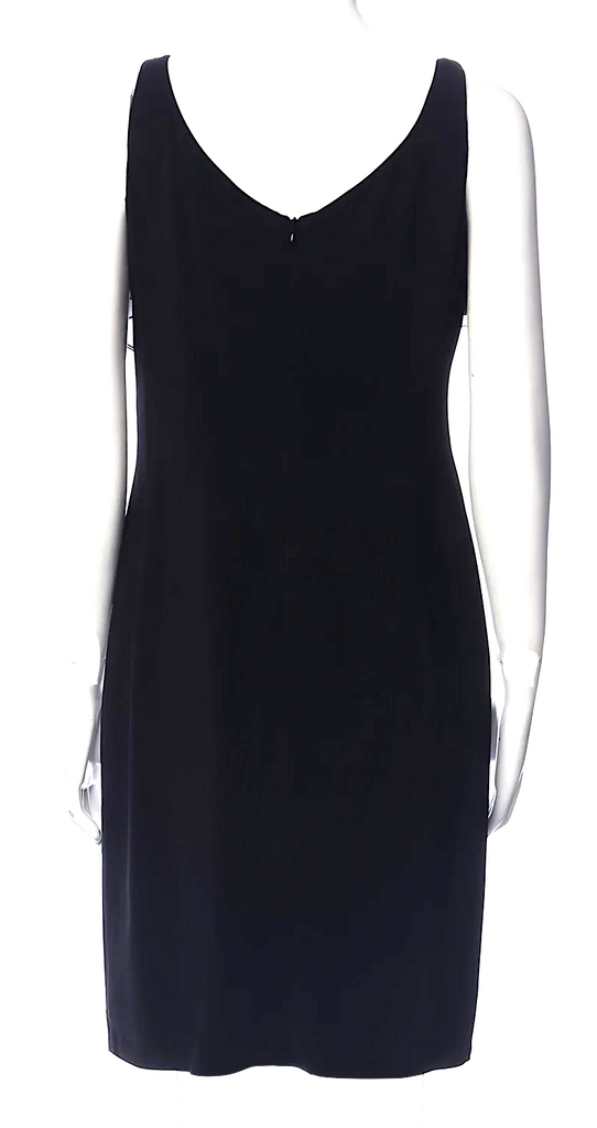 Valentino Garavani Italy. Black Silk Front Ruffle Mini Dress