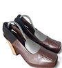 Marni Italy. Brown Leather Platform Chunky Heels  Sz 39.5IT  9 US