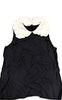 Miu Miu. Italy. Midnite Blue w/Ruffle Collar Blouse