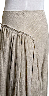 Forme D’Expression Italy. Linen/cotton beige white layered raw edge Skirt