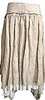 Forme D’Expression Italy. Linen/cotton beige white layered raw edge Skirt