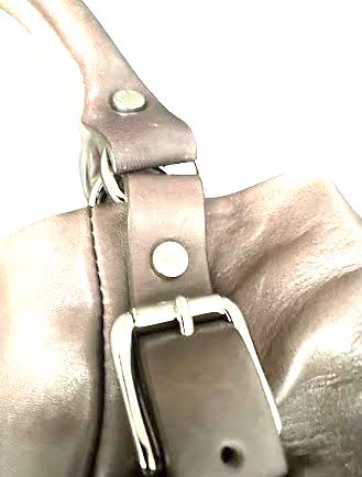 Marni ITALY. Mauve Brown Leather Shoulder Bag with Silverplated Hardware
