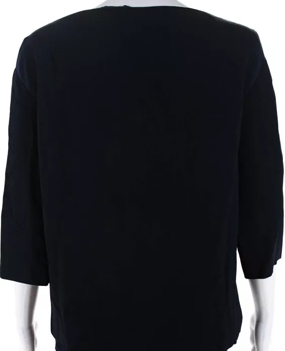 The Row NY. NEW. N/With Tags. Front Zip 3/4 Sleeve Monahan Blueberry Crepe Shirt