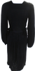 Isabel Marant Paris. Black Long Sleeve V Neck Jersey Tie Waist Midi Dress