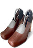 Marni Italy. Brown Leather Platform Chunky Heels  Sz 39.5IT  9 US