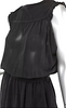 BALENCIAGA Paris. Black Belted Back-Button Dress