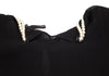 COMME DES GARCONS JUNYA WATANABE JAPAN. Black Semi-Sheer Pearl Neck Dress