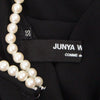 COMME DES GARCONS JUNYA WATANABE JAPAN. Black Semi-Sheer Pearl Neck Dress