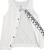 YOHJI YAMAMOTO JAPAN. Y's Inside-out embroidery White Sleeveless Top