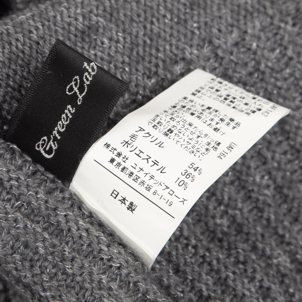 UNITED ARROWS JAPAN.  green label relaxing Grey Acrylic Wool Asymmetry Shiny Knit Sweater Mini Dress/Tunic