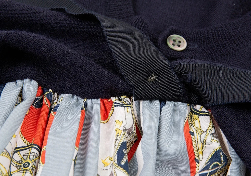 COMME des GARCONS COMME des GARCONS JAPAN. Navy/Grey Docking Dress Navy