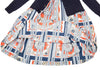 COMME des GARCONS COMME des GARCONS JAPAN. Navy/Grey Docking Dress Navy