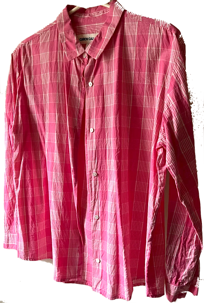 Caron Callahan NYC. Alice Shirt Pink Plaid