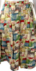 Marni Italy. Pleated Multicolor Geometric Cotton Long Skirt