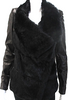 Helmut Lang NYC. Black Lapin Rabbit Fur Long Sleeve Leather Jacket