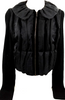 Lanvin Paris. Black Silk Zipper Top