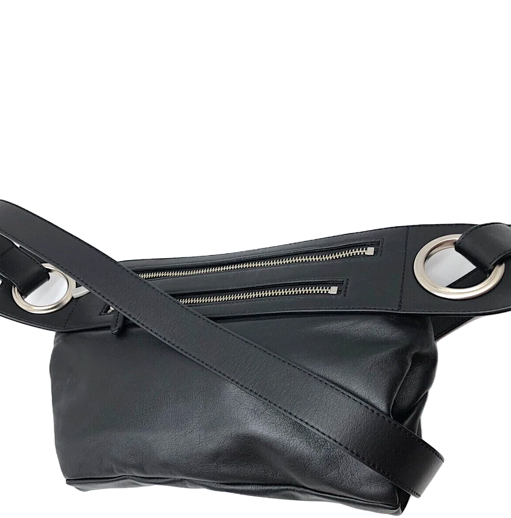 KAWA KAWA JAPAN. Black Hatome Leather Shoulder Bag