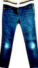 Chanel Paris. Blue W Embellishment Cotton Polyurethane Jeans