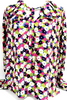 SAINT LAURENT PARIS. PolyTech Floral Abstract Print Long Sleeve Top