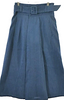 VOUSETES JAPAN. Blue Linen/Poly Blend Long/Maxi Length Skirt
