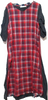 AS KNOW ANY WEAR JAPAN. Red/Grey Plaid Pattern Long Sleeve Dress