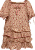 PINK HOUSE JAPAN. Pink/Reds Flower Print Tiered Tunic Blouse