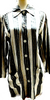 Fendi ITALY. Black/Grey/Beige Striped Silk/Rayon Tunic Style Shirt