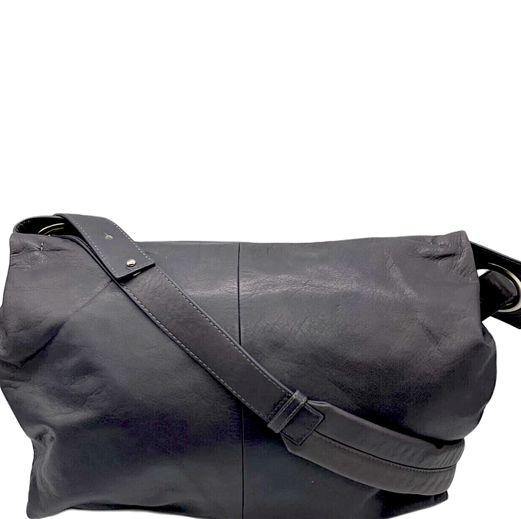 KAWA-KAWA JAPAN. Gray Leather Shoulder Bag / Crossbody Bag