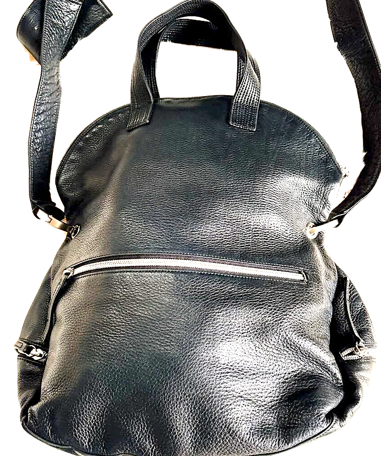 MICHIAMO JAPAN. Black Leather 2 Way Shoulder bag Crossbody Bag